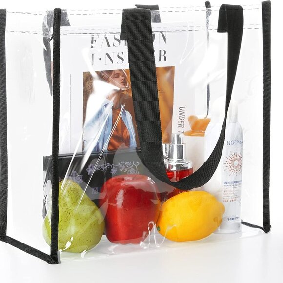2-Pack Stadium Approved Clear Tote Bag, 12x12x6 Clear Lunch Bag, Perfect for Wor - Picture 6 of 8